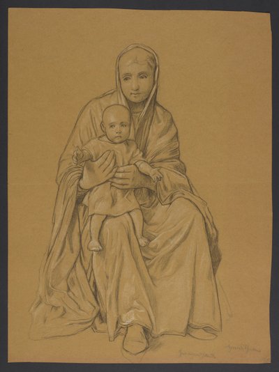 Maria med Jesus på fanget av Hans Thoma
