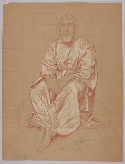 Sittende Kristus, bakside: gjentakelse av samme figur av Hans Thoma