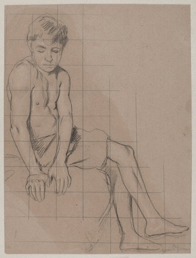 Studie av en sittende gutt av Hans Thoma