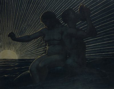 Triton-par, 1892 av Hans Thoma