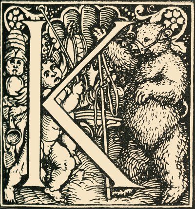 K - An Alphabet av Hans Weiditz, c1520-1521, 1908. av Hans Weiditz