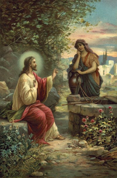 Kristus og kvinnen i Samaria av Hans Zatzka