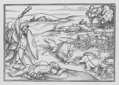David Smiteth Hadadezer og syrerne, 2 Samuel VIII, 3 av Hans after Holbein the Younger