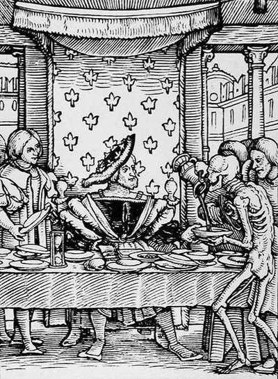 Døden og kongen, fra Dødsdansen, gravering av Hans Lutzelburger, ca. 1538 av Hans after Holbein the Younger