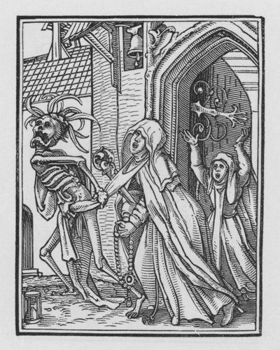 Holbeins Dødedans: Abbedissen av Hans after Holbein the Younger