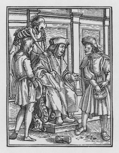 Holbeins Dødedans: Dommeren av Hans after Holbein the Younger