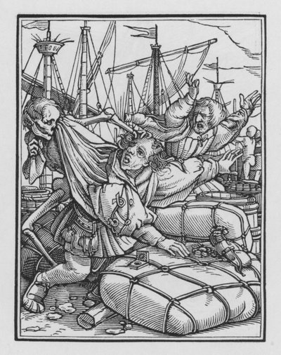 Holbeins Dødsdans: Kjøpmannen av Hans after Holbein the Younger