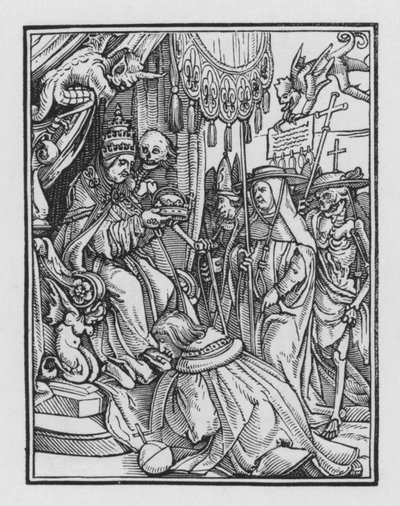 Holbeins Dødedans: Paven av Hans after Holbein the Younger