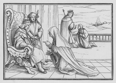 Joabs Artifice to Bring Home Absalom, 2. Samuel XIV, 4 av Hans after Holbein the Younger