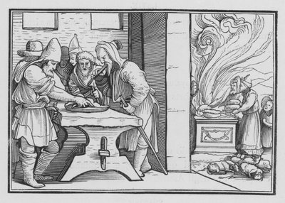 Josiah sørger for at en høytidelig påske holdes, 2. Krønikebok XXXV, 1 av Hans after Holbein the Younger