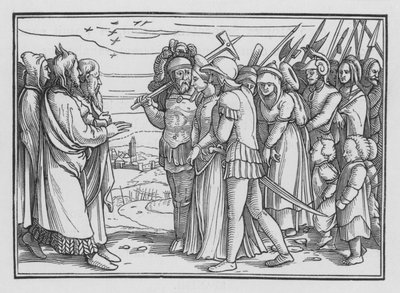 Midianittene ødelagt, og Bileam drept, 4. Mosebok XXXI, 9 av Hans after Holbein the Younger