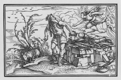 Prøvelsen av Abrahams tro, 1. Mosebok XXII, 10 av Hans after Holbein the Younger