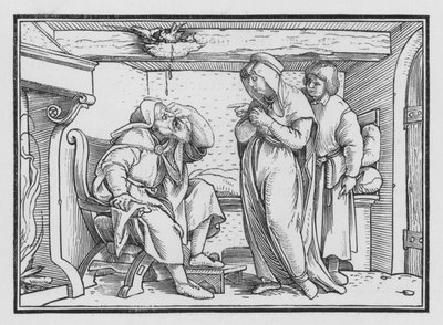 Tobit blir blind, Tobit II, 10 av Hans after Holbein the Younger