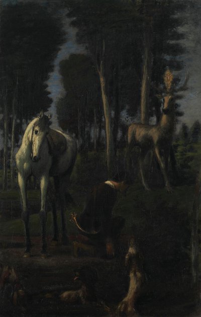 De tre rytterne II: St. Hubert av Hans von Marées
