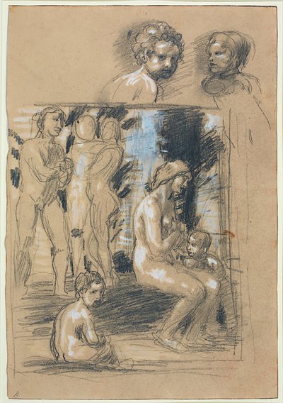 Studie for komposisjonen av In Praise of Modesty av Hans von Marées