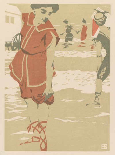 Badende, c. 1900. av Hans von Newmann