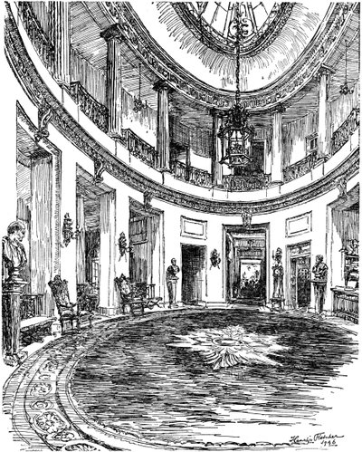 Inngangshallen til RAC klubbhus, Pall Mall, London, 1946 av Hanslip Fletcher