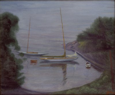 Seilbåter (olje på lerret) av Harald Oscar Sohlberg