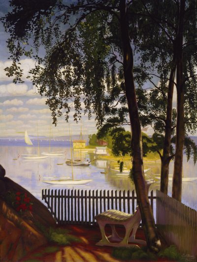 Summer sunday in Nærsnes bay av Harald Oscar Sohlberg