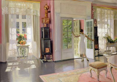 Interiør (olje på lerret) av Harald Slott-Moller