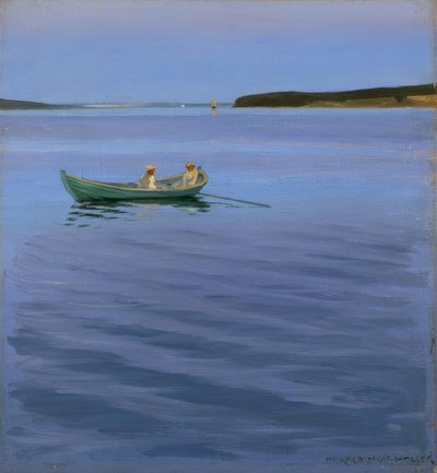 Båttur på den idylliske innsjøen av Harald Slott-Moller