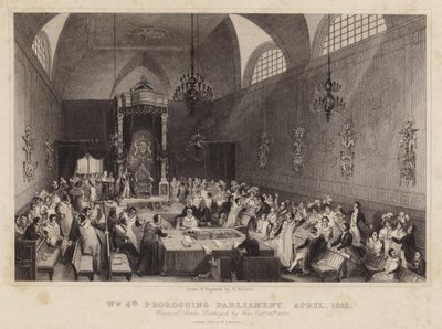 Kong William IV prorogerende parlament, april 1831 av Harden Sidney Melville