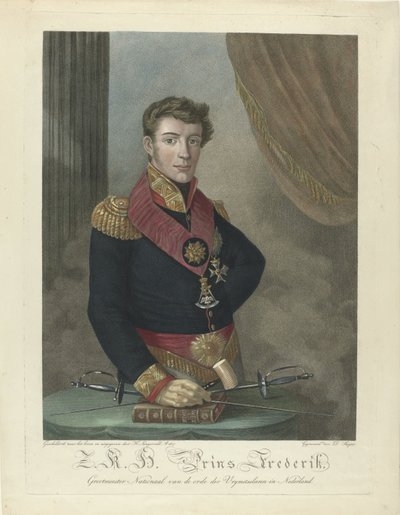 Portrett av prins Frederick av Nederland (1797-1881) av Harmanus Langerveld