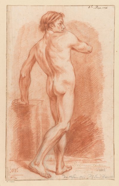 Stående naken mann, sett bakfra (3. premie 1766) av Harmanus Vinkeles