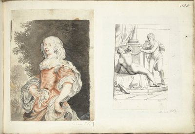 Portrett av en kvinne og Venus, Amor og Mars av Harmen ter Borch (possibly)
