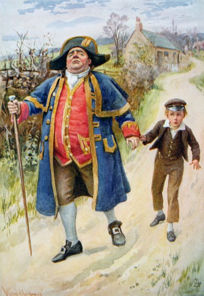 Mr Bumble og Oliver Twist, illustrasjon for 