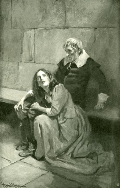 Mr. Despondency og hans datter er mye redde av Harold Copping