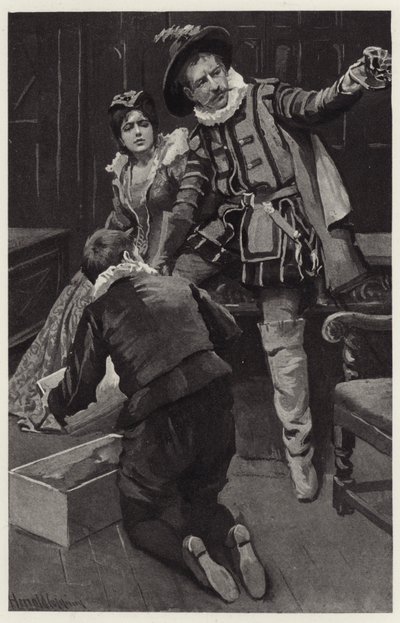 Petruchio begynte å storme på nytt og sa at hetten var støpt i en porringer av Harold Copping