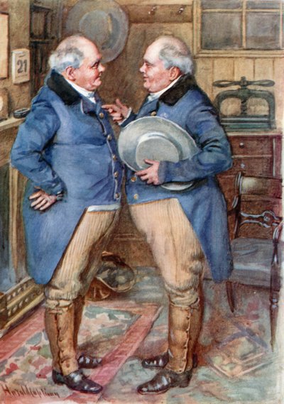 The Brothers Cheeryble (farge litho) av Harold Copping