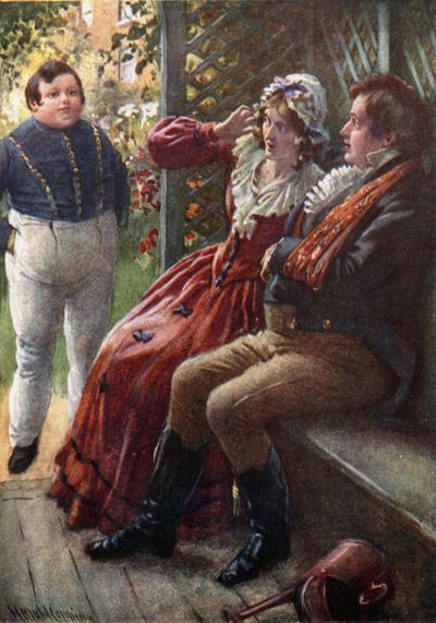 The Fat Boy Awake (farge litho) av Harold Copping