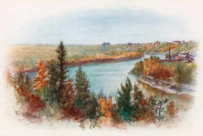 Saskatchewan-elven ved Edmonton av Harold Copping
