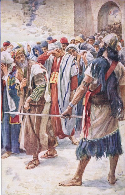 The captives of Babylon, illustrasjon fra Pictures That Teach The Crown Series, 1920 av Harold Copping