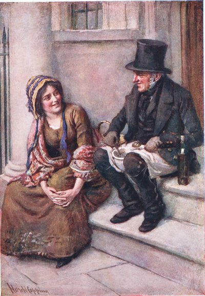 Trotty Veck and his Daughter Meg, illustrasjon for 