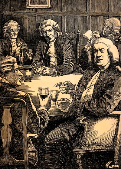 'Dr. Johnson Discoursing With His Friends', c1900, 1912 av Harold Edward Hughes Nelson
