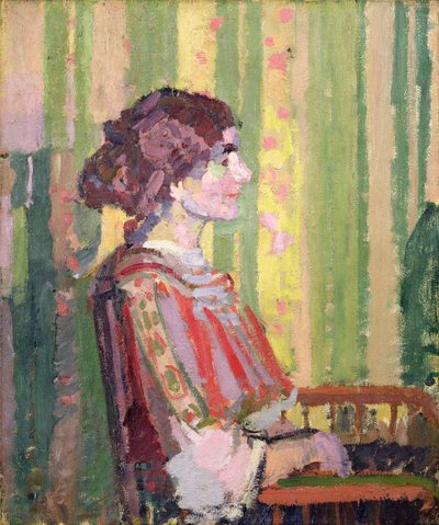 Mrs Robert Bevan, ca. 1913 (olje på lerret) av Harold Gilman
