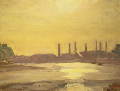 Themsen i Chelsea av Harold Gilman