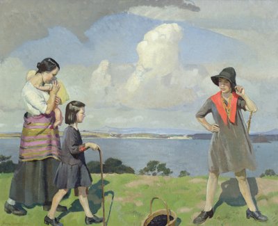 A Walk by the Sea, Blackberry Gatherers av Harold Harvey