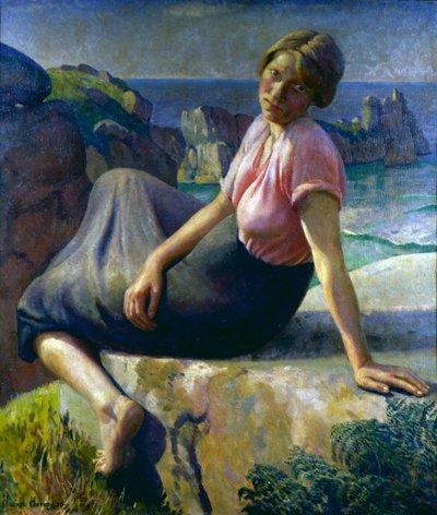Jente på en klippe av Harold Harvey