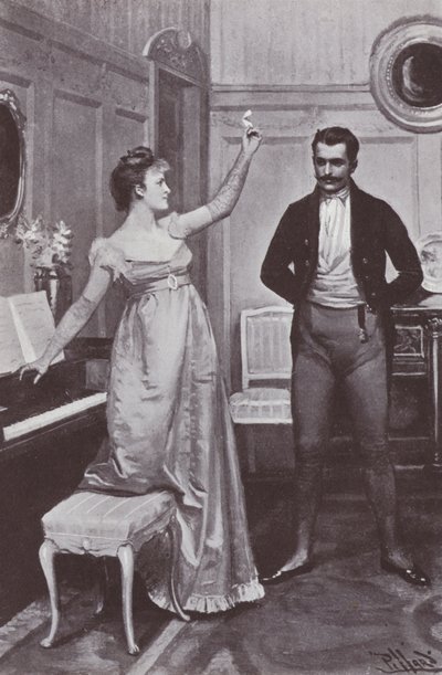 Illustrasjon for Vanity Fair av William Makepeace Thackeray (litho) av Harold Hume Piffard