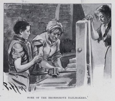 Noen av Bromsgrove Nailmakers (s/hvitt bilde) av Harold Hume Piffard
