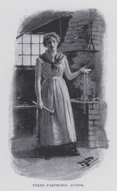 Tre farthings stykket (s/hvitt bilde) av Harold Hume Piffard