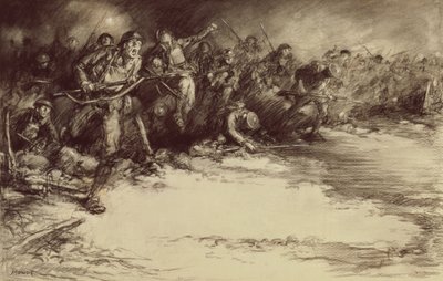 Motangrep, ca. 1918 (blyant på papir) av Harold James Mowat