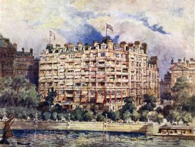 River Front of the Savoy Hotel i 1889 av Harold Oakley