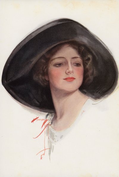 En sang av Tessie (fargelitografi) av Harrison Fisher