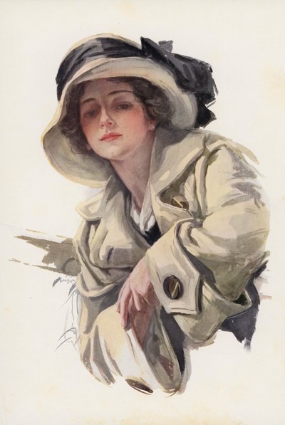 Velkomstballade (fargelitografi) av Harrison Fisher