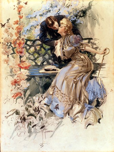 Engasjementsdager, 1906 (wc på papir) av Harrison Fisher